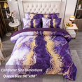 thumbnail image 4 of Juego de edredón PERFEMET, color morado, acuarela, mármol, tamaño queen, 6 unidades, 4 of 7