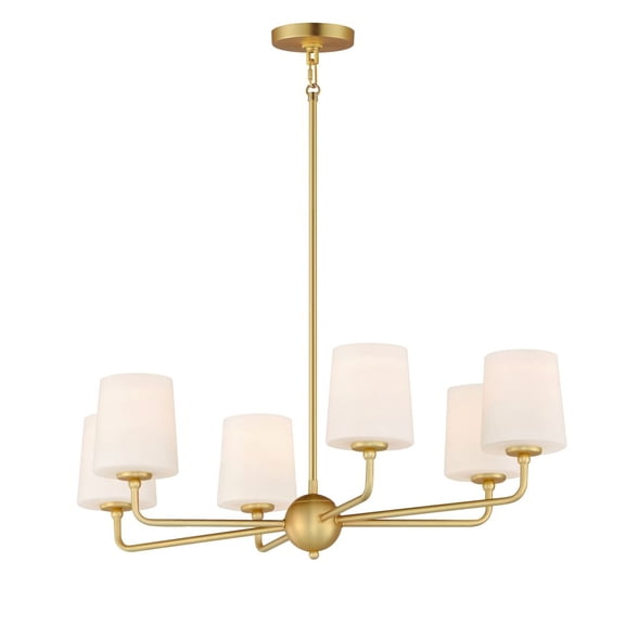 12096SWSBR Maxim Lighting Bristol - 6 Light Chandelier-10.5 Inches Tall and 34 Inches Wide-Satin Brass Finish
