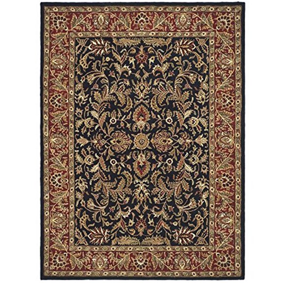 Traditional Rug - Heritage Wool Pile -Black/Red-Color:Black/Red,Design:Traditional,Shape:Large Rectangle,Size:11'L x 8'W