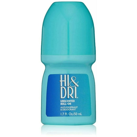Hi and Dri Antiperspirant, Roll-On, Unscented, 1.7 Ounce (Pack of 6)