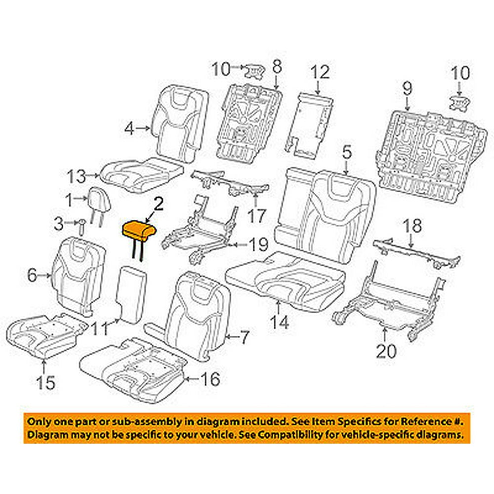 Jeep CHRYSLER OEM 2014 Cherokee Rear SeatHeadrest, Center 1WD46LU5AA