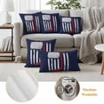 thumbnail image 6 of Navy Blue Hockey American Flag Outdoor Waterproof Pillow Covers, Vintage Abstract US Flag Decorative Square Throw Pillowcase Sofa Cushion Sham for Patio/Couch/Chair, 18"x18" 2 Pack, 6 of 8