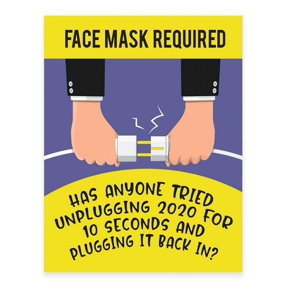 Koyal Wholesale Humorous Face Mask Required, Has Anyone Tried Unplugging 20xx Wear A Mask Business Signs, 10-Pk