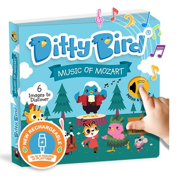 Ditty Bird Ditty Bird Music of Mozart Interactive Classical Music Sound Book for Toddlers 1- 3 Musical Books for 1 Year Old, (Board Book)