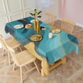 thumbnail image 3 of Blue and Gold Marble Wave Art Pattern Rectangle Tablecloth 60"x102",Waterproof Polyester Rectangle Table Cloth, Wipeable Spillproof Polyester Tablecloth for Dining, Camping, Indoor and Outdoor, 3 of 6