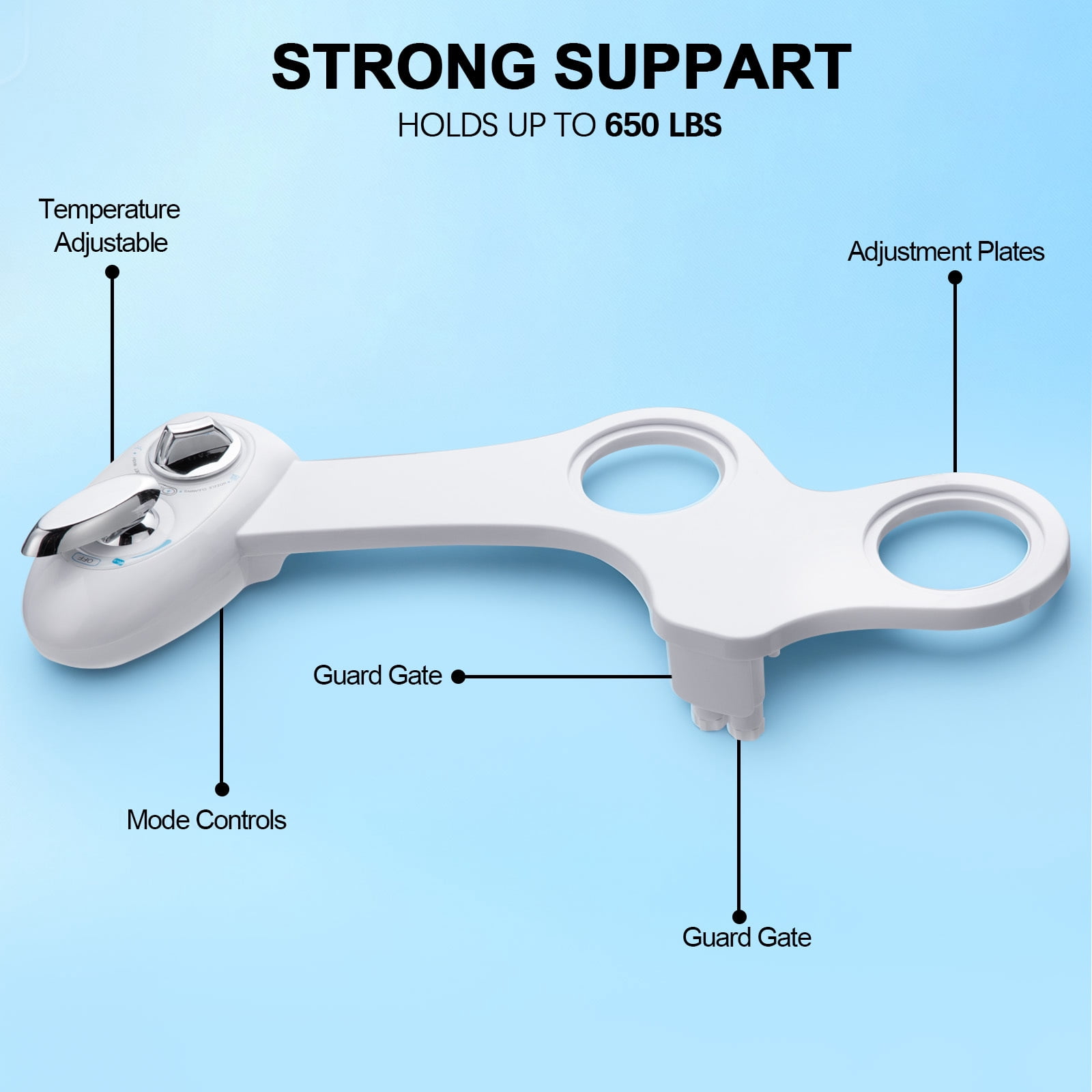Fenbeli Bidet Attachment for Toilet, Hot and Cold Water Dual Nozzle Bidet with Self-Cleaning, Non-Electric Fresh Water Sprayer for Feminine Wash