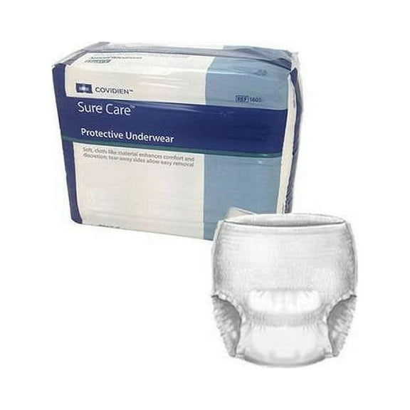 Cardinal Health Sure Care Plus Incontinence Protective Underwear Case, Small/Medium, 34-46 Inch, 80 Count