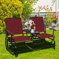 thumbnail image 4 of Costway 2 Person Outdoor Patio Double Glider Chair Loveseat Rocking Wine, 4 of 11