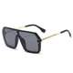 thumbnail image 1 of Gafas de sol clásicas siamesas de una pieza, negras, bonitas, sin montura, diseño retro elegante para mujeres y hombres, 1 of 4