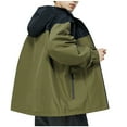 thumbnail image 4 of Windbreakers for Men Man Outdoors Work Clothes Interchange Jacket Styles Lovers Leisure Time Motion Hooded Loose Coat Green 2XL Mens Windbreaker, 4 of 4