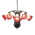 thumbnail image 6 of Meyda Tiffany 130935 Pink/White Tiffany Pond Lily 12 Light 24" Wide Chandelier -, 6 of 7