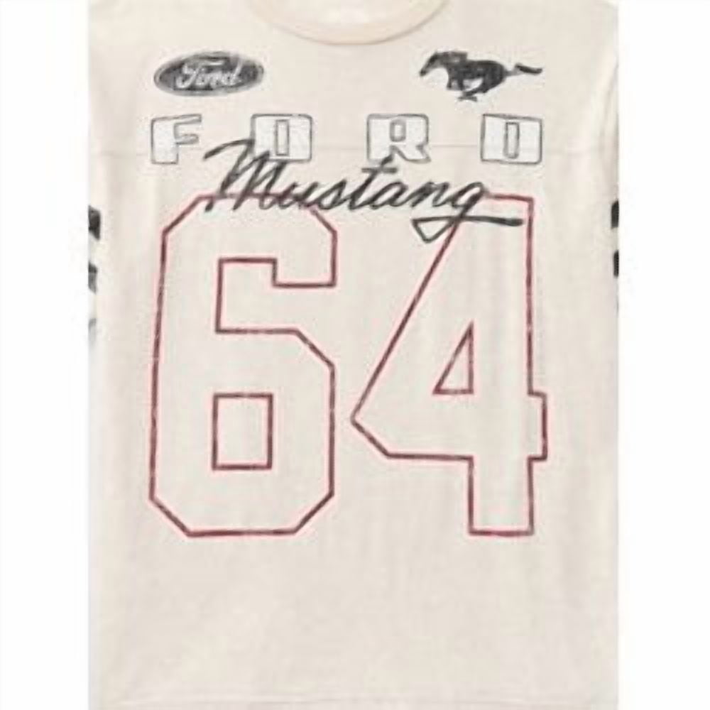 Ford Mustang Boys Mineral Washed Graphic Football Tee with Short Sleeves, Sizes 4-18