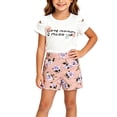 thumbnail image 3 of Iyufng Toddler Girl Clothes Girls 2 Piece Outfits Ruffled Printed Top with Floral Elastic Waist Shorts, 12 Month-5 Years, 3 of 8