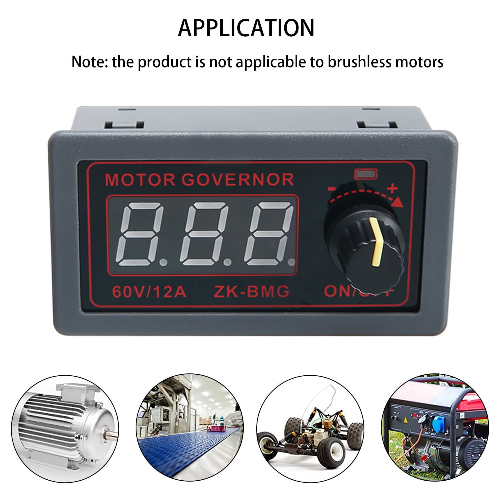 PWM 12A 500W 9-60V DC Motor Speed Governor Controller Switch BMG Digital Display 