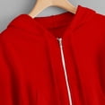 thumbnail image 6 of IROINNID Hoodie Jacket for Women Zip Up Sport Zipper Closure Cropped Jacket Fall Casual Basic Versatile Hoodie Jackets With Pockets,Red, 6 of 6