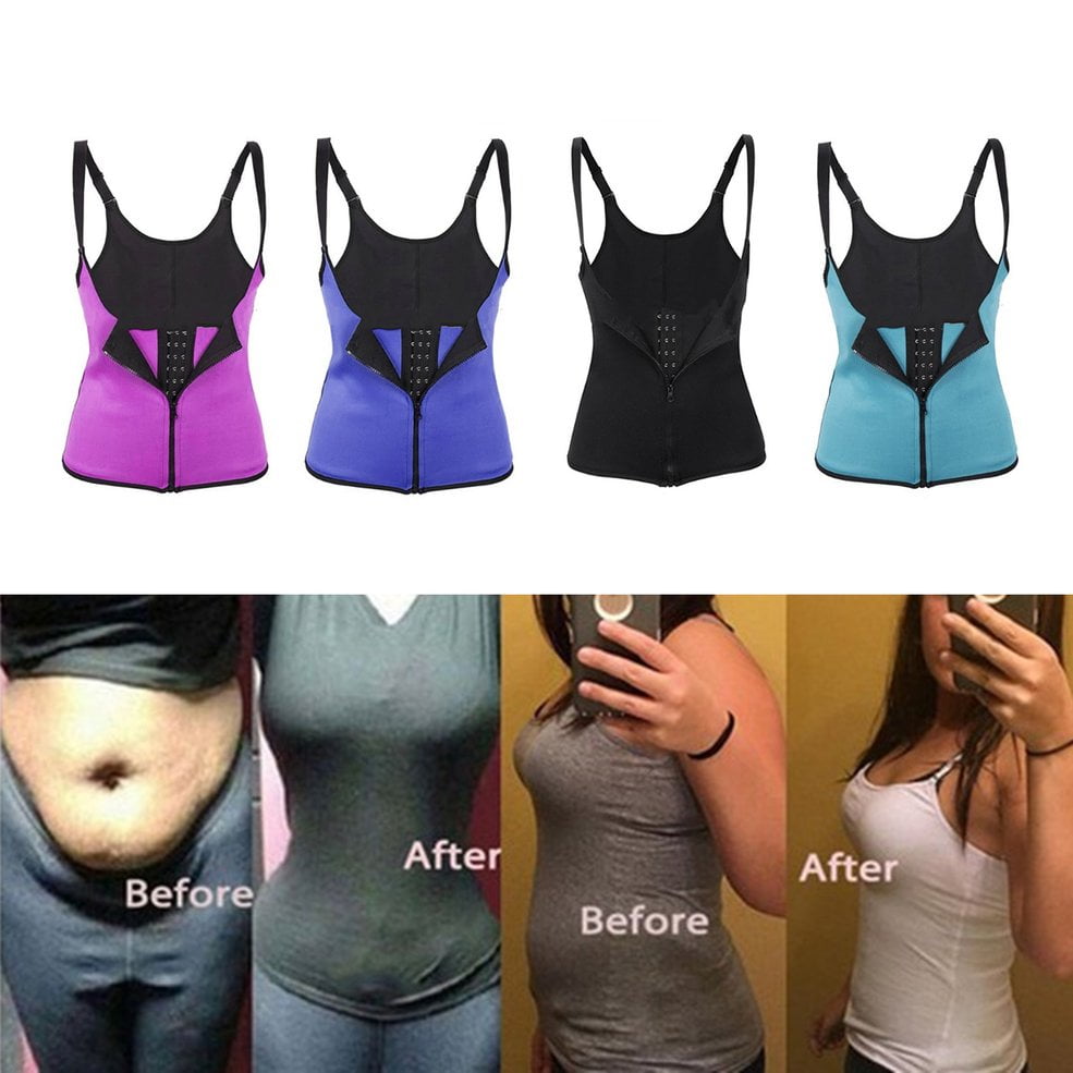 Neoprene Waist Trainer Vest Sweat Corset Zipper Hook Body Shaper Waist Cincher Tummy Control