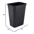 thumbnail image 2 of 41 Qt. / 10 Gallon / 38 Liters Black Rectangular Wastebasket. Trash Bin Kitchen Trash Can Recycling Bins Plastic Bin Garbage Can., 2 of 2