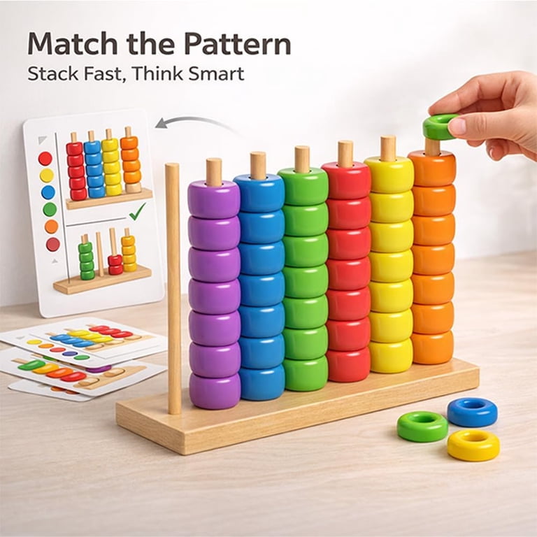 OLYGEE – Color Stack Challenge – Jeu De Puzzle 2 Joueurs Avec 60+ Cartes – Rapidité Et Logique – Pour Soirée En Famille Ou Entre Amis