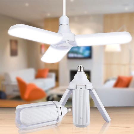 6500k Led Bulb LED Deformable Radar Garage Light 45W / 60W, TSV Foldable Garage Light Fan Blade LED Bulb, 6500K White 3200LM 2835 LED Ultra-bright Light Bulb Replacement for Garage Warehouses Shops Workshops Barns ()