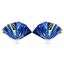 KALLORY Blue and Gold Cheerleading Poms for Cheering Accessories 2Pcs 11.8in