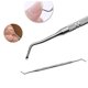 thumbnail image 1 of DNHCLL Removedor de armadura de acero inoxidable Paroniquia Cutícula Pedicura Doble cabeza Ranura para uñas Cuchara Garrapata Uña de ortodoncia Uña de los pies Herramienta para recoger la suciedad de, 1 of 5
