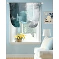 thumbnail image 2 of Teal Gray Tie Up Curtains for Window, Thermal Insulted Balloon Shade Adjustable Rod Pocket Curtains Valance Panels for Kitchen Bathroom Cafe 42 x 45 Modern Oil Painted Art Abstract Geometric, 2 of 6