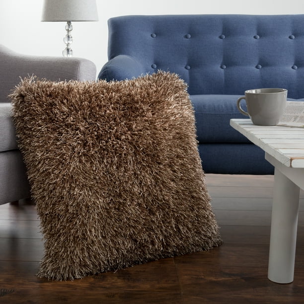 Oversized Floor or Throw Pillow Square Luxury Plush? Shag Faux Fur Glam