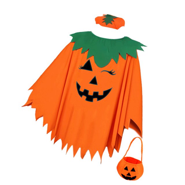 Poncho de calabaza para disfraz de cosplay, bonitos accesorios de calabaza para juegos de rol de mascarada. S