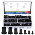 thumbnail image 1 of Glarks 320Pcs Metric Rivet Nuts Kit M3 M4 M5 M6 M8 M10 M12 Rivet Nuts Black Zinc Plated Carbon Steel Flat Head Rivnut Threaded Insert Rivet Nuts Asso, 1 of 7