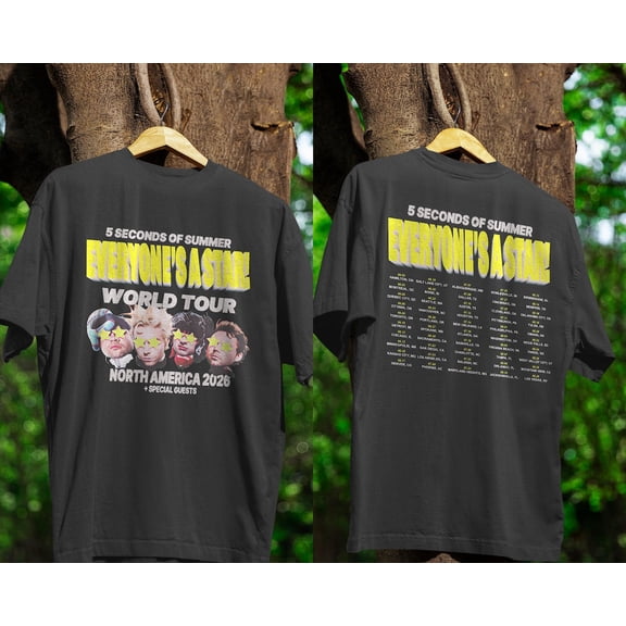 5 Seconds of Summer World Tour 2026 T-Shirt, 5SOS Concert Shirt, Vintage Band Tee