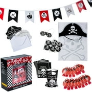 Tigerdoe - Pirate Party Supplies for Kids Birthday - Set for 16 Guests - Pirate Party Decorations - Pirate Party Favors