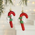 thumbnail image 3 of Adornos navideños, juego de 2 gorros navideños y bastones de carameloDecoraciones navideñasColgantes pequeños, 3 of 5