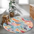 thumbnail image 4 of Area Rug 36in, Abstract Art Colorful Stripe Floor Carpet Living Room Rug, Modern Gradient Lines Non-Slip Welcome Mat Indoor Rugs for Bedroom Dining Room, 4 of 9