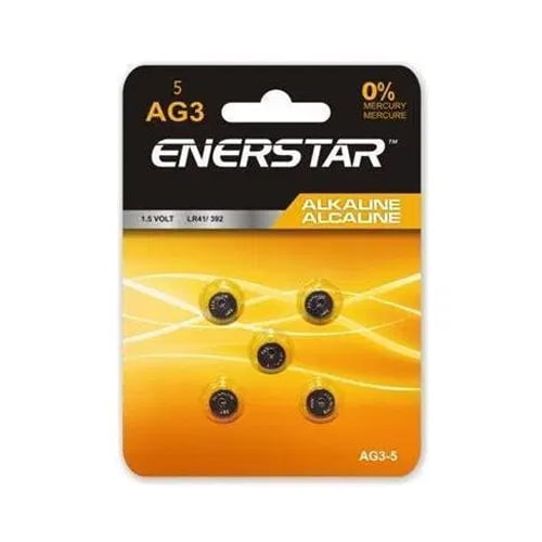 15-Pack LR41 / AG3 Enerstar Alkaline Button Batteries (3 Cards of 5)