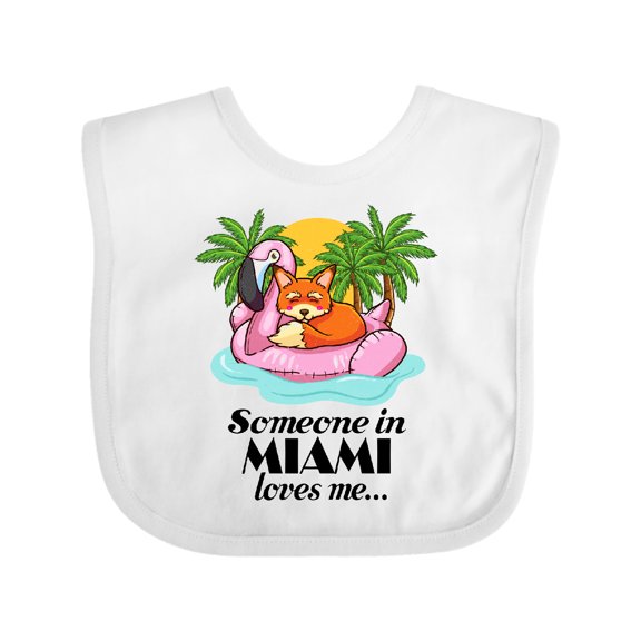 Inktastic Someone in Miami Loves Me Boys or Girls Baby Bib