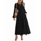 thumbnail image 2 of Vestido de Otoño Informal para Mujer, de Larga, Cuello en V, Cintura Elástica, Ligero, para Invitadas de Boda, con Bolsillos Negro L, 2 of 10