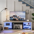 thumbnail image 3 of Bestier TV Stand for TVs up to 75", Gaming Entertainment Center with Remote Controlled RGB LED Light,Adjustable Glass Shelves,Modern Media Console Table with Open Storage for Living Room, Wash White, 3 of 11