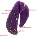 thumbnail image 2 of LSQii Headbands for Women Mardi Gras Outfit Non Slip Clip Wide Head Band Sparkle Sequin Glitte Masquerade Fashion Party Accessories Carnival Purple, 2 of 5