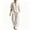 White, variant on Womens 2 Piece Denim Outfit Set Short Sleeve Crew Neck Top And Full Length Denim Pants With Side Pockets Regular Elastic Waist Casual Matching Suit