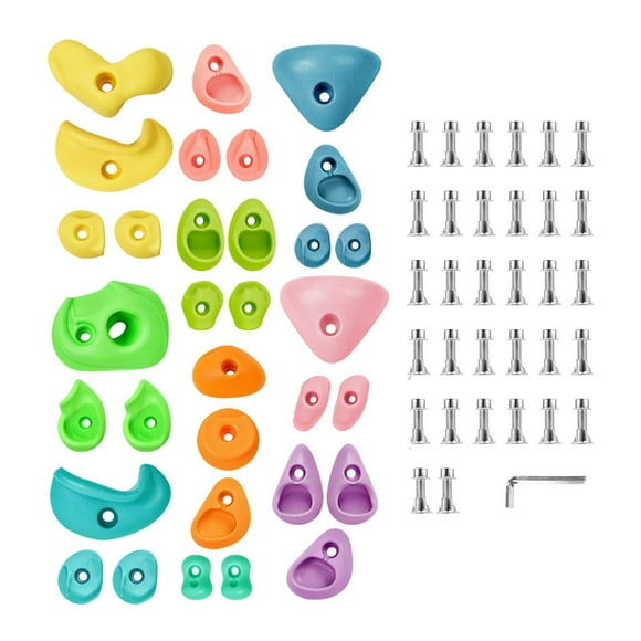 Ximing 32 Pieces Rock Climbing Holds Kids Toys Climbing Rocks Climbing Rock Wall Grips for Course Training Children Outdoor Climbing