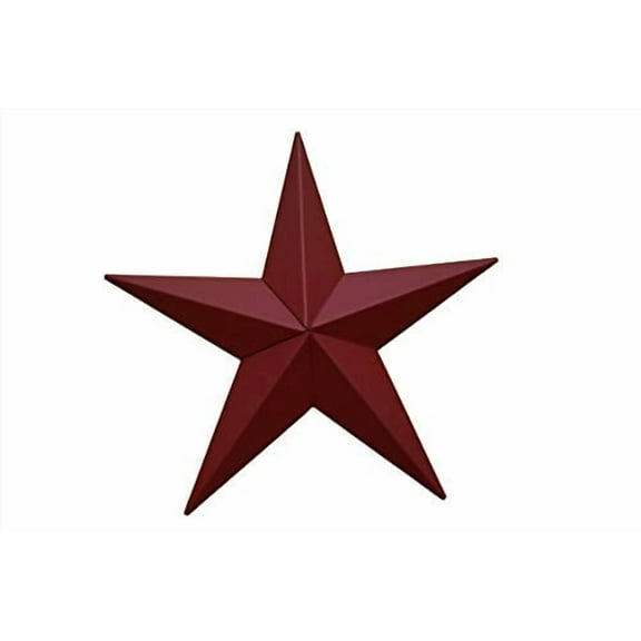 40 Inch Heavy Duty Metal Barn Star Painted Solid Cranberry.