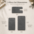 thumbnail image 3 of Gray Bathroom Rug Set, Gray 3-Piece Memory Foam Bathroom Rug Set, Soft Absorbent Non-Slip Bath Mat, Home Bathroom Laundry Room Decor, Stylish Design to Match Home Decor, 3 of 13