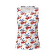 thumbnail image 4 of Xecao Cartoon Helicopter print women's scoop neck, loose-fit workout tank tops for the gym., 4 of 9