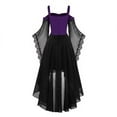 thumbnail image 7 of Abcomgle Halloween Witch Dress for Girls 7-16 Gothic Renaissance Butterfly Sleeve Vampire Dress for Girls Mesh Off Shoulder Halloween Dress, 7 of 7