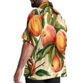 thumbnail image 3 of Peach Men's Casual Short Sleeve Printed Button Down Spread Collar Tops Summer Beach Shirts Unisex, 3 of 6