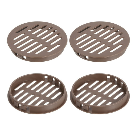 Uxcell Round Soffit Vents 3 inch, 4Pcs Brown Plastic 80mm Soffit Vent Cover