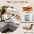 thumbnail image 6 of Pingliang Home 80" Sectional Sofa Couch,L Shaped 3 Seat with Reversible Storage Ottoman and Side Pockets, Modern Polyester Fabric Sofa Couches for Living Room Apartment Office Studio Small Space, 6 of 11