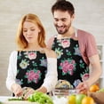 thumbnail image 3 of Pioneer Flower Floral Print Pattern Apron-Garden Aprons for Women with Pockets-Cotton Linen Waterproof Kitchen Cooking Gardening Aprons Adjustable for Kitchen,Cooking,BBQ and Salon 33x27 Inch, 3 of 7
