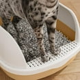 thumbnail image 5 of Cat Potty Toilet Pan Durable Semi Enclosed Sandbox Portable Pet Litter Tray Cat Bedpan for Travel Kitten Pet Supplies Rabbit Pink L, 5 of 8