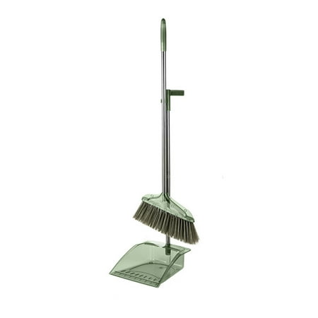 Vikakiooze Dustpan Set Transparent Soft Bristle Whisk B-room Dustpan Combo Set Suitable For Indoor And Outdoor